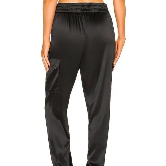 CAMI NYC Elsie Satin Pants in Black Large Womens Joggers - Picture 2 of 15